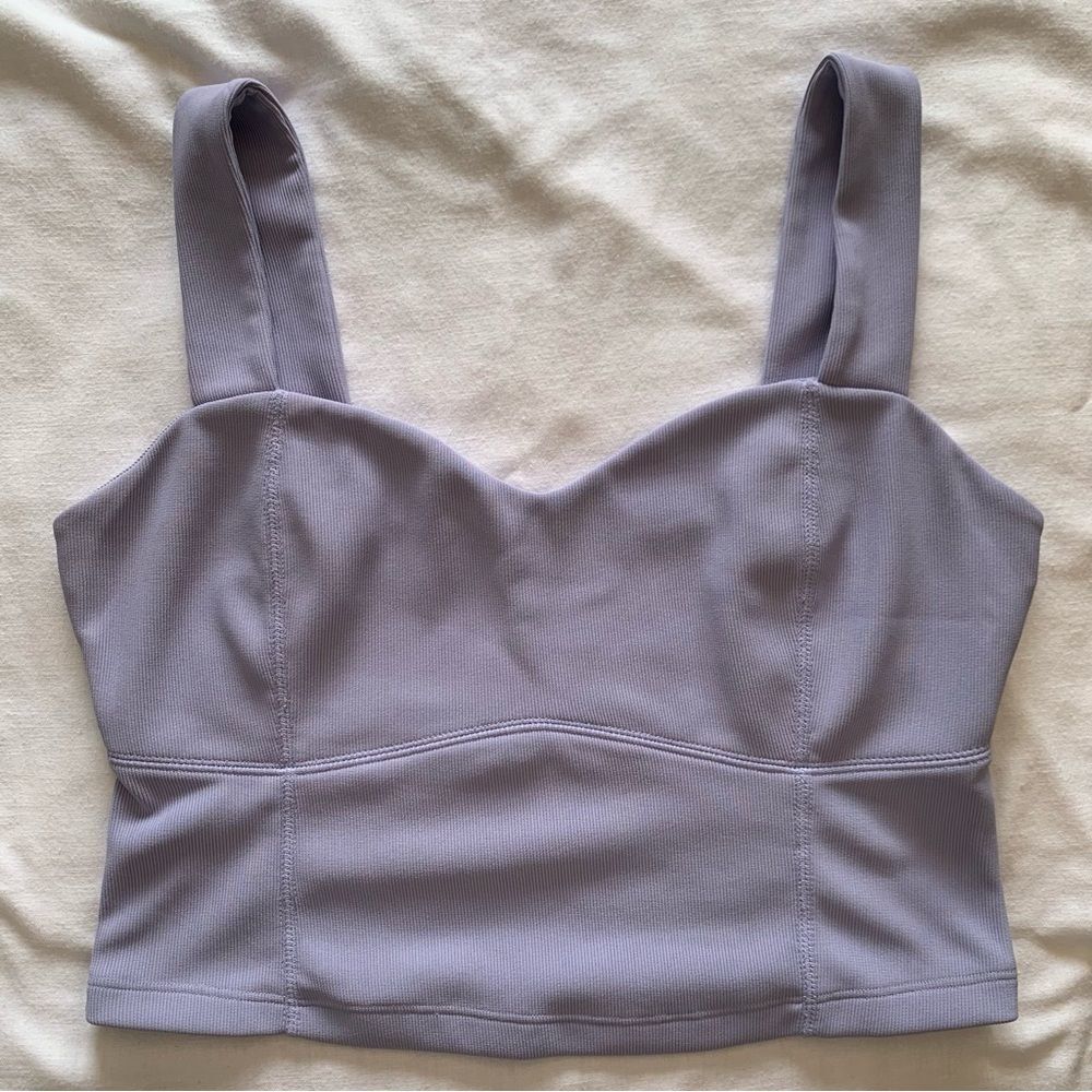 Lilac Cropped Bustier Tank Top